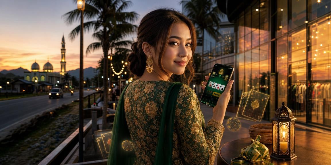 Permainan poker sambutan Hari Raya dengan suasana meriah di Malaysia