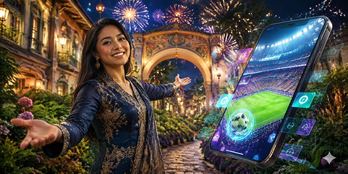 Suasana pertaruhan sukan bergaya Hari Raya Malaysia di platform 80400